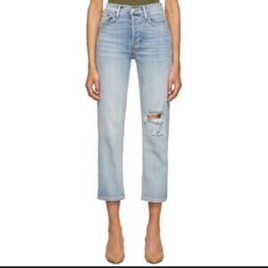 Re/Done Jeans High Rise Stove Pipe Jean in Livedilight Blue size 30